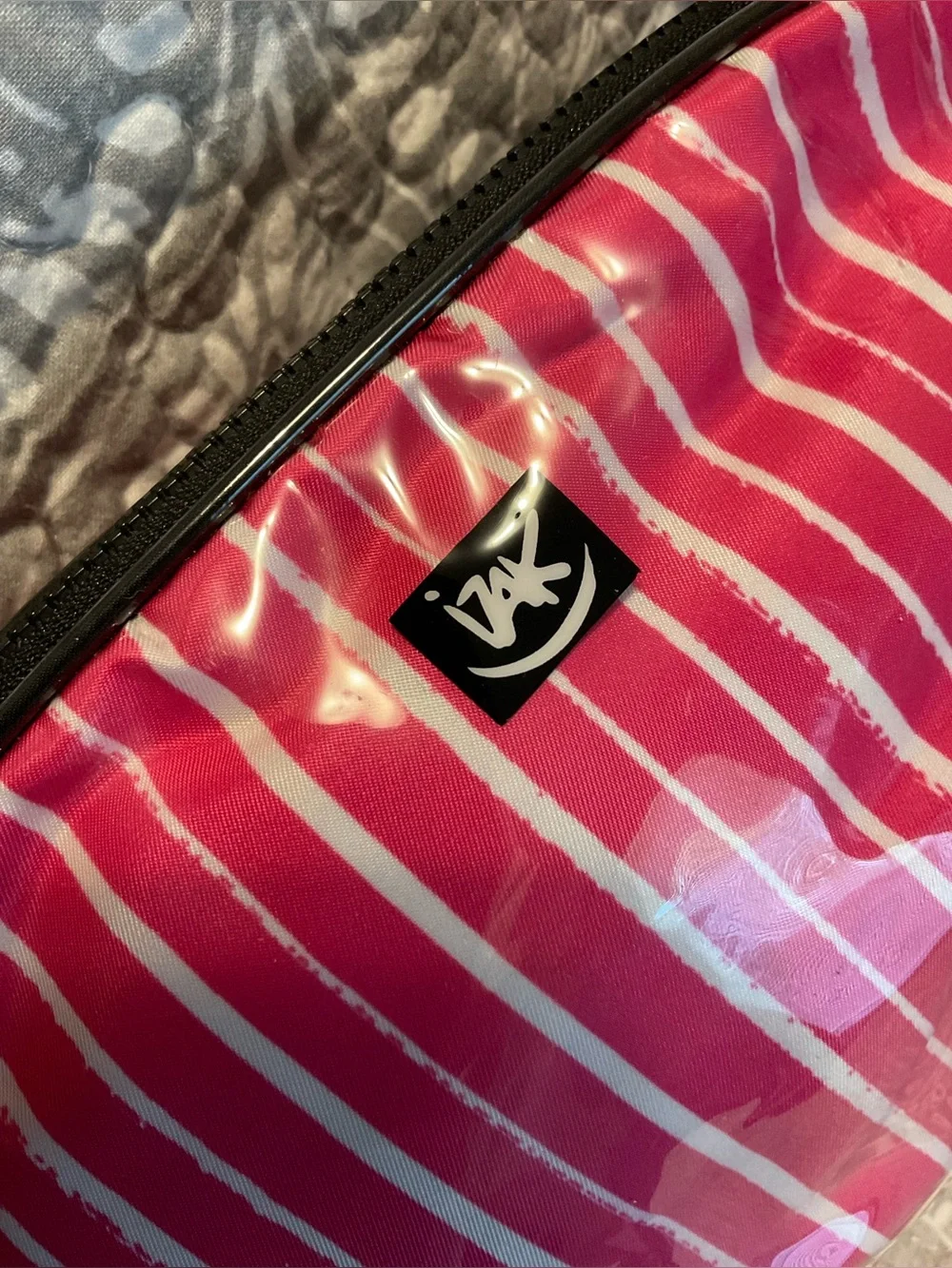 Izak Zenou Plastic Coated I’ve Been Chic’ed Zippered Bag